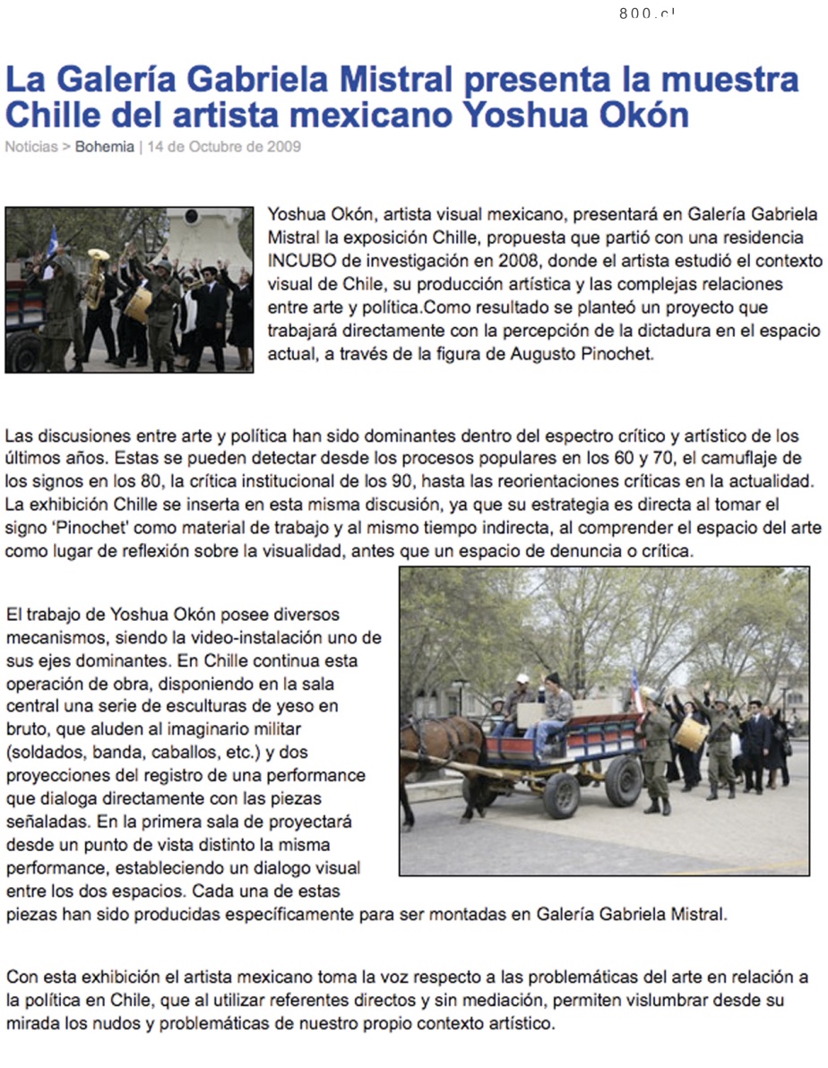 La Galería Gabriela Mistral presenta,2009