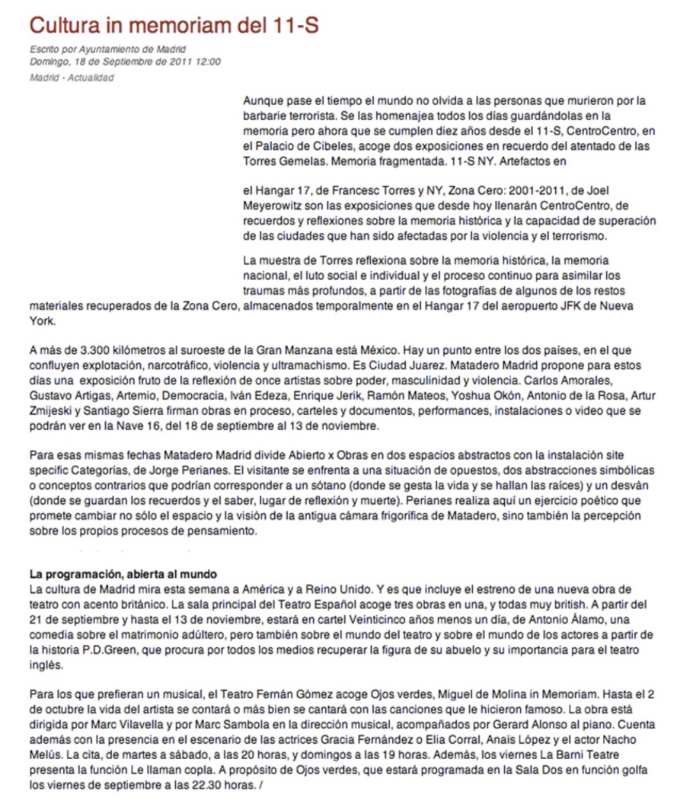 Cultura in memoriam,2011