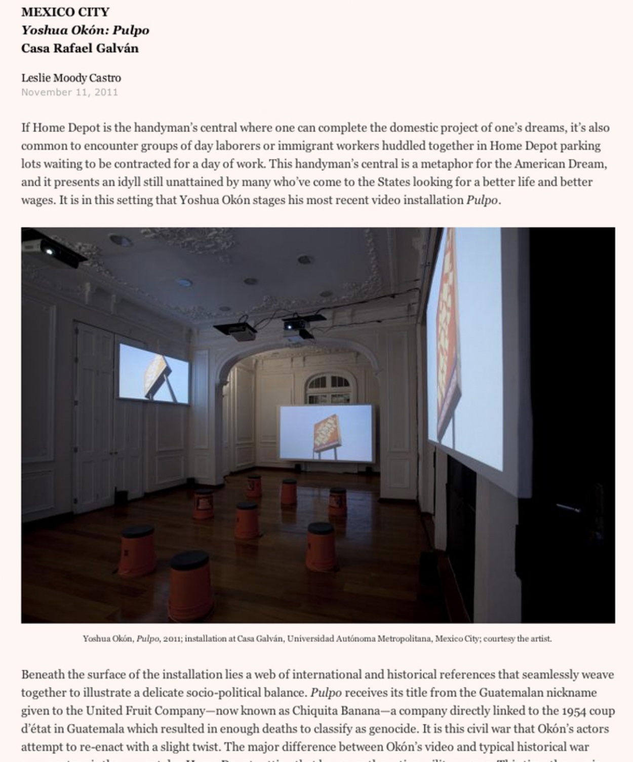 Yoshua Okón:Pulpo,2011