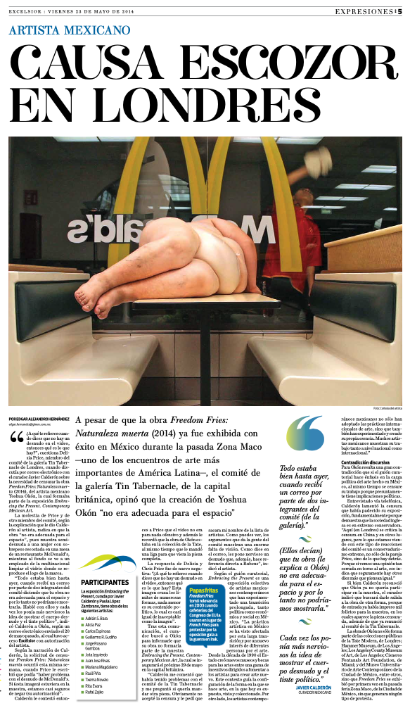 Artista Mexicano causa escozor,2014