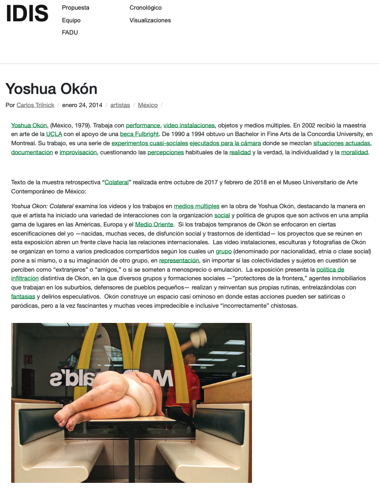Yoshua Okón,IDIS,2014