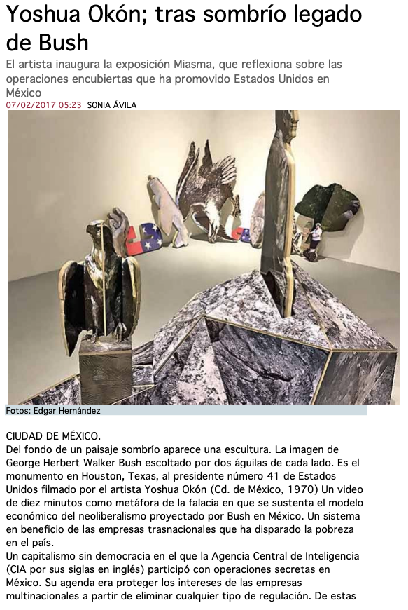 Yoshua Okón;tras un sombrío legado de Bush,2017