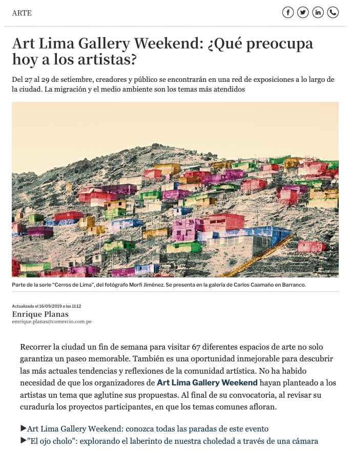Art Lima Gallery Weekend,2019