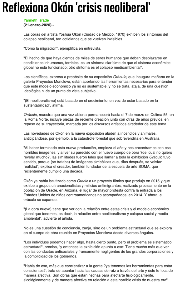 Reflexiona Okón 'crisis neoliberal',2020