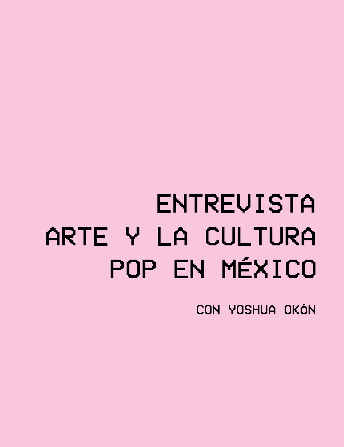 Entrevista Arte y la Cultura Pop,1996