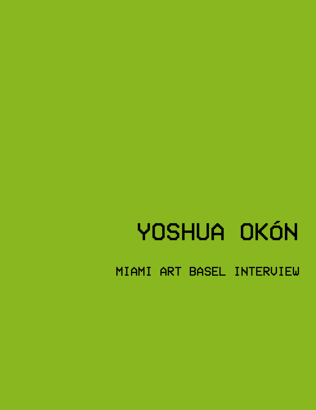 Yoshua Okón Miami Art Basel,2008
