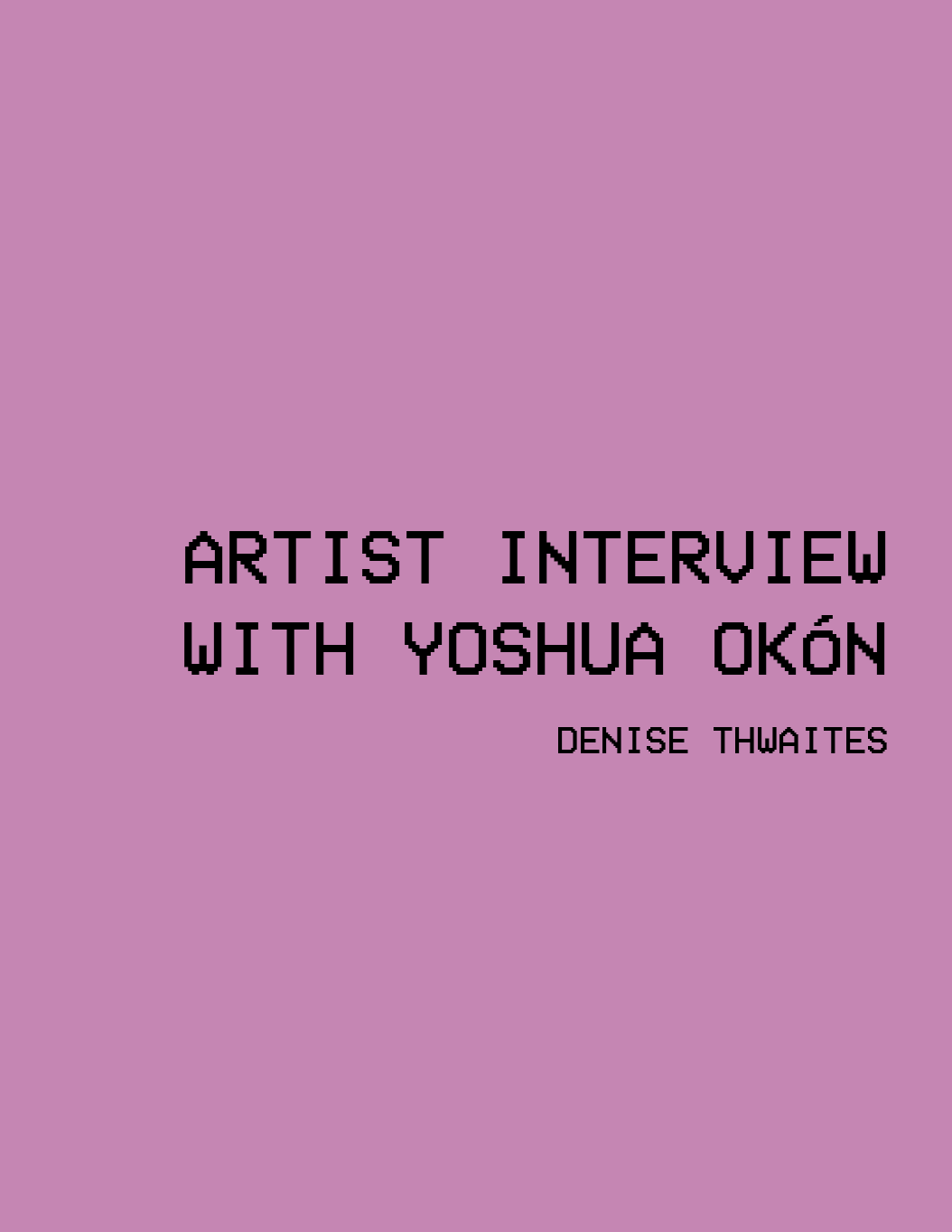 Artist Interview,2012